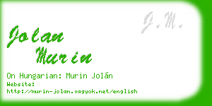 jolan murin business card