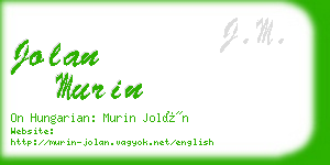 jolan murin business card